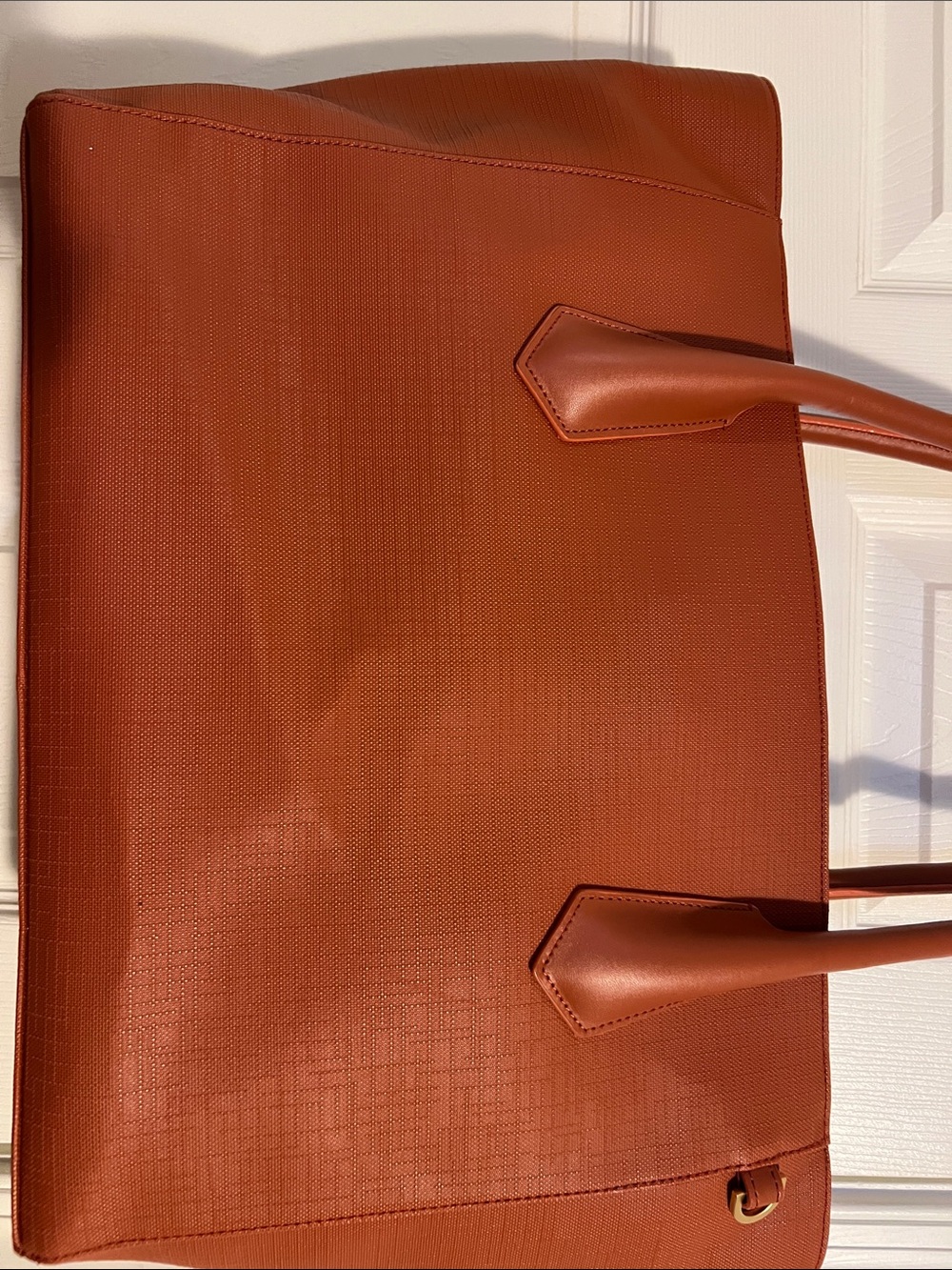 Dagne Dover Rust Orange Textured Tote